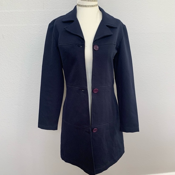 Sale! Vintage 1990s City Triangles Navy Suit Top Jacket - Picture 4 of 5